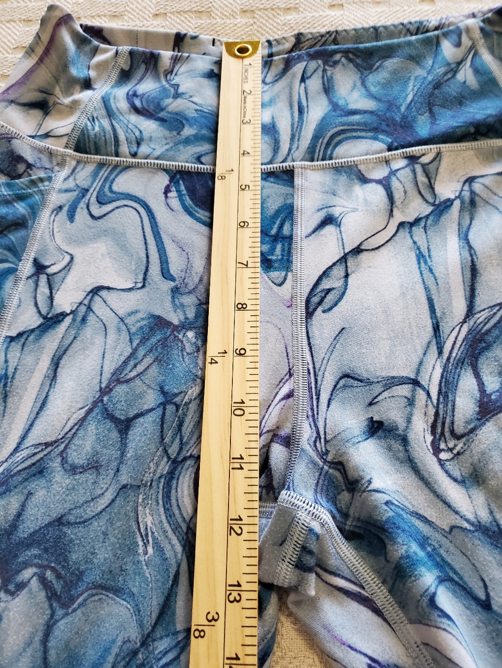Victoria's Secret On Point Flow 7/8 Leggings Blue Marble 23" Inseam - Picture 6 of 8
